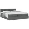 vidaXL Ottoman-Bett mit Matratze Dunkelgrau 160x200 cm Stoff