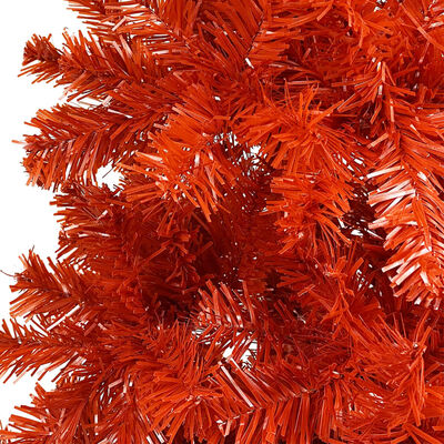 vidaXL Weihnachtsbaum Schlank mit Beleuchtung & Kugeln Rot 150 cm