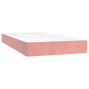 vidaXL Taschenfederkernmatratze Mittel Rosa 90x200x20 cm Samt