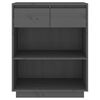 vidaXL Beistellschrank Grau 60x34x75 cm Massivholz Kiefer