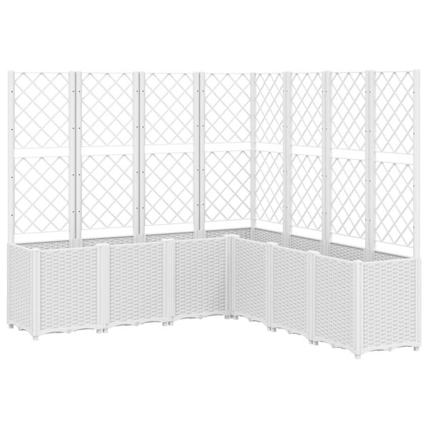 vidaXL Pflanzk&uuml;bel mit Rankgitter Wei&szlig; 160x160x140 cm PP