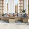 vidaXL Garten-Sofa-Set mit Speicher 7 pcs Beige Poly Rattan