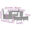 vidaXL 4-tlg. Garten-Essgruppe mit Kissen Schwarz Poly Rattan