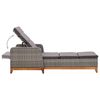 vidaXL Sonnenliege Poly Rattan und Massivholz Akazie Grau