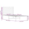 vidaXL Bettgestell mit Kopfteil Metall Wei&szlig; 80x200 cm