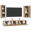 vidaXL TV-Schrankset Wandmontiert 5 pcs Artisan-Eiche Holzwerkstoff