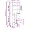 vidaXL Highboard Schwarz Eichen-Optik 69,5 x 34 x 180 cm Holzwerkstoff
