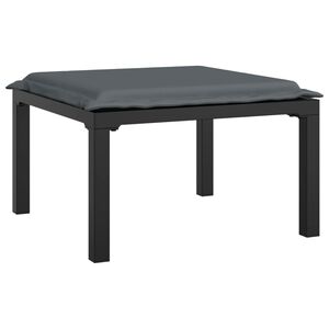 vidaXL Gartenhocker mit Kissen Schwarz und Grau Poly Rattan