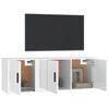 vidaXL 2-tlg. TV-Schrank-Set Hochglanz-Wei&szlig; Holzwerkstoff