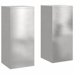 vidaXL Pflanzenst&auml;nder 2 pcs Silber 24 x 24 x 55 cm Edelstahl