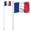 vidaXL Franz&ouml;sische Flagge mit Mast 6,08 m Aluminium