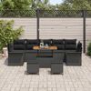 vidaXL Garten-Sofa-Set mit Kissen mit Speicher 10 pcs Schwarz