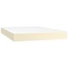 vidaXL Boxspringbett mit Matratze & LED Creme 140x190 cm Kunstleder