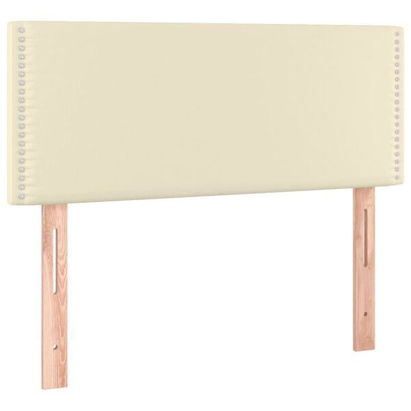 vidaXL LED Kopfteil Creme 100x5x78/88 cm Kunstleder
