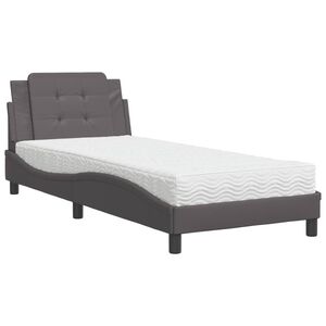 vidaXL Bettgestell ohne Matratze "Zadar" Grau 90x200 cm Kunstleder
