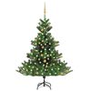 vidaXL K&uuml;nstlicher Weihnachtsbaum Nordmann LED & Kugeln Gr&uuml;n 150 cm