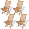 vidaXL Klappst&uuml;hle, 4er-Set, f&uuml;r Garten und Terrasse, Teakholz