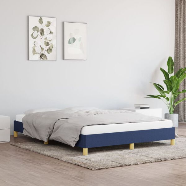 vidaXL Bettgestell ohne Matratze Blau 140x200 cm Stoff