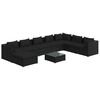 vidaXL 9-tlg. Garten-Lounge-Set mit Kissen Poly Rattan Schwarz