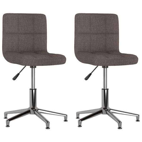 vidaXL Esszimmerst&uuml;hle 2 Stk. Drehbar Taupe Stoff