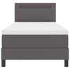 vidaXL Boxspringbett mit Matratze Grau 100 x 200 cm Kunstleder