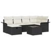 vidaXL Gartensofa-set 7 stk. Schwarz und Creme Poly-Rattan