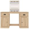 vidaXL Schminktisch mit LED-Leuchten Sonoma-Eiche 130x50x132,5 cm