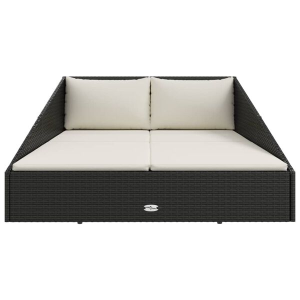 vidaXL Gartenbett Schwarz 110x200 cm Poly Rattan