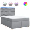 vidaXL Boxspringbett mit Matratze Hellgrau 140x200 cm Stoff