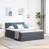 vidaXL Bett mit Stauraum und LED mit LED Dunkelgrau 140 x 190 cm Samt