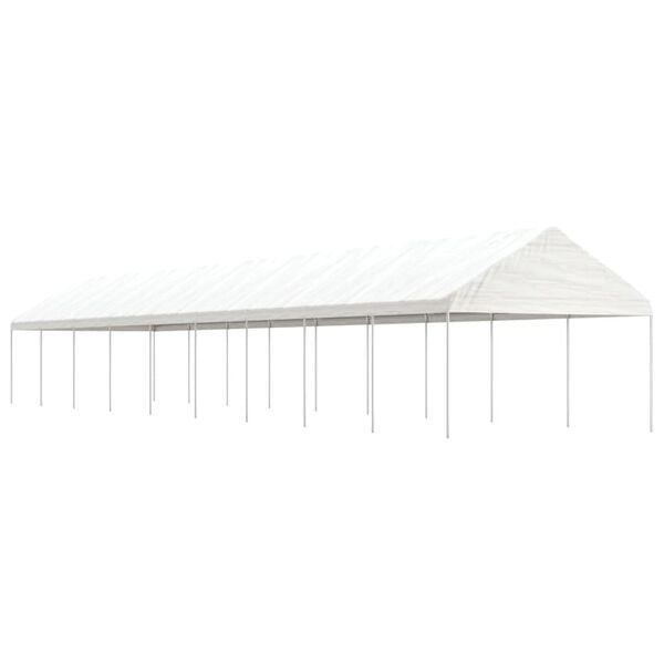 vidaXL Pavillon mit Dach Wei&szlig; 20,07x4,08x3,22 m Polyethylen