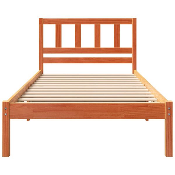 vidaXL Bettrahmen Wachsbraun 75 x 190 cm Massives Kiefernholz