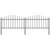 vidaXL Gartenzaun mit Speerspitze Stahl 359 x 150 cm Schwarz
