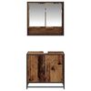 vidaXL Badezimmerm&ouml;bel-Set mit Regal 2 pcs Altholz Holzwerkstoff