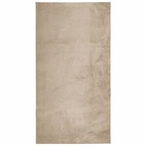 vidaXL Teppich HUARTE Kurzflor Weich und Waschbar Sandfarben 60x110 cm