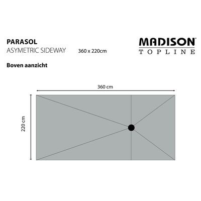 Madison Sonnenschirm Asymmetric Sideway 360x220 cm Grau PC15P014