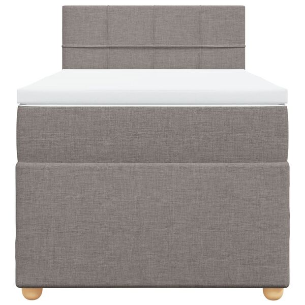 vidaXL Boxspringbett mit Matratze Taupe 90x200 cm Stoff