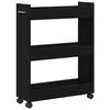 vidaXL Schrank Mit Rad Schwarz Eichen-Optik 60 x 22 x 79 cm