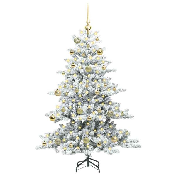 vidaXL K&uuml;nstlicher klappbarer Weihnachtsbaum Wei&szlig; 150 cm PVC und Stahl