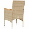 vidaXL Gartenst&uuml;hle mit Kissen 2 Stk. Beige Poly Rattan