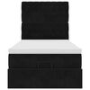 vidaXL Ottoman-Bett mit Matratzen & LEDs Schwarz 90x190 cm Samt