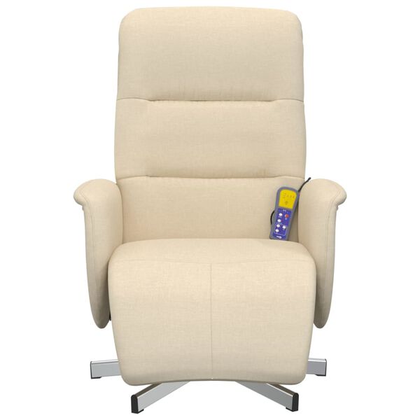 vidaXL Massagesessel mit Fu&szlig;teil Creme Stoff