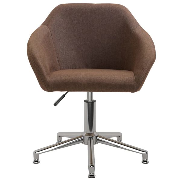 vidaXL Esszimmerst&uuml;hle 4 Stk. Drehbar Braun Stoff