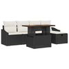 vidaXL Garten-Sofa-Set 6 stk. Schwarz Poly-Rattan