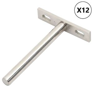 vidaXL Regaltr&auml;ger Schwebend 12 Stk. Unsichtbar &Oslash;10x100 mm