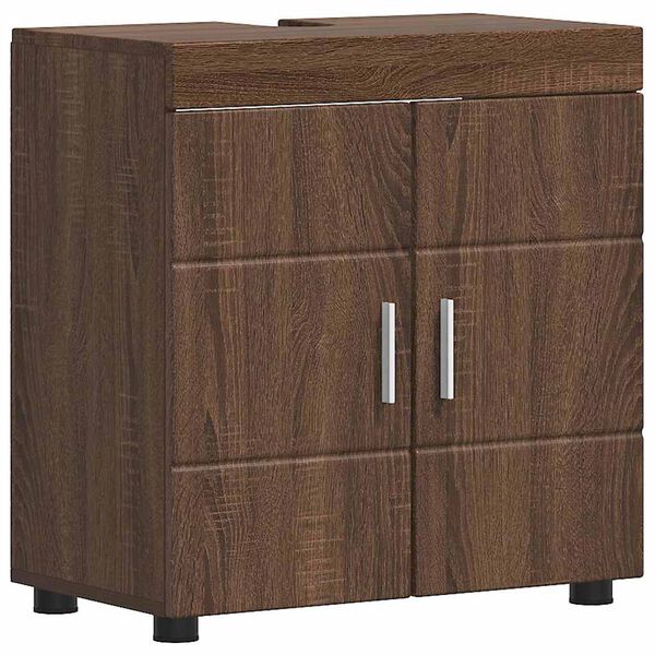 vidaXL Badezimmerm&ouml;bel-Set TULUM Braun Eichen-Optik Holzwerkstoff