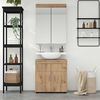 vidaXL Badezimmerm&ouml;bel-Set mit Regal TULUM Artisan-Eiche Holzwerkstoff
