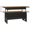 vidaXL 4-tlg. Garten-Lounge-Set mit Kissen Schwarz Poly Rattan