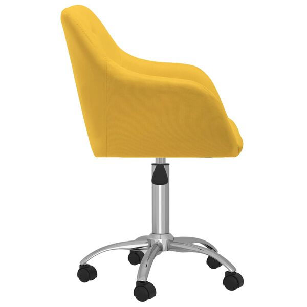 vidaXL Esszimmerst&uuml;hle Drehbar 6 Stk. Gelb Stoff