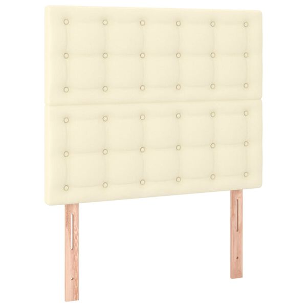 vidaXL LED Kopfteil Creme 90x5x118/128 cm Kunstleder